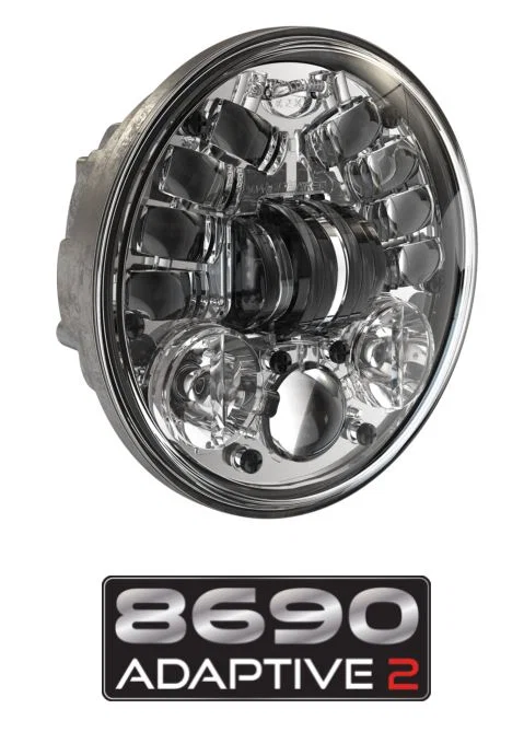 0555101 – JW SPEAKER Headlight Assembly, LED Bulb High and Low Beam Clear Bulb Clear Polycarbonate Lens Gray Aluminum...